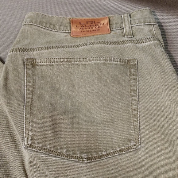 LRL Lauren Classic Straight olive jeans - Picture 1 of 9